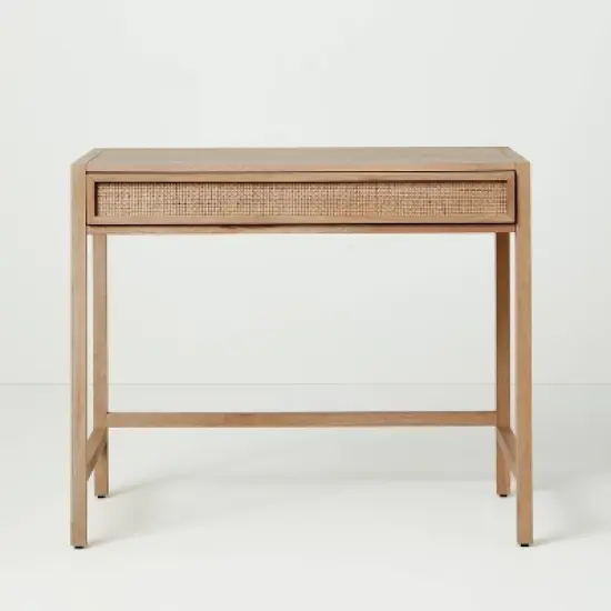 Wood & Cane Transitional Writing Desk - Hearth & Hand&trade; with Magnolia image {2}