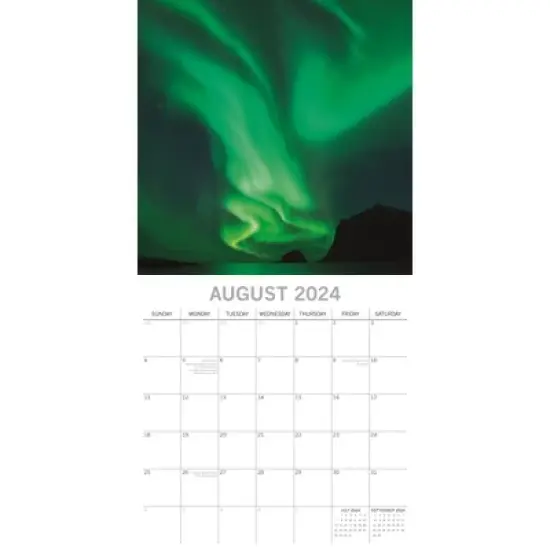 The Gifted Stationery 2024 Square Wall Calendar, Northern Lights, 16-Month Natural World Theme with 180 Reminder Stickers (12x12 In) image {2}