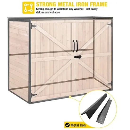 Aivituvin Garden Outdoor Storage Shed | Strong Metal Frame|Storage Cabinet for Trash Cans and Yard Tools 4.2 ft. x 2.3 ft.-AIR105 image {3}