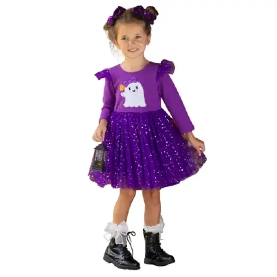 Girls Hey Boo Glitter Tutu Dress - Mia Belle Girls image {5}