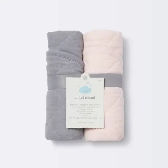 Muslin Changing Pad Liner - Cloud Island&trade; Light Pink - 2pk image {3}
