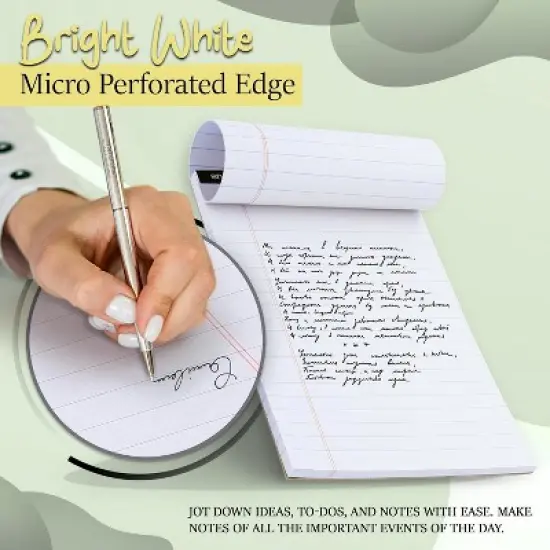 Enday Legal Pads 8.5 x 11 Inch, (12 Pack) 50 Sheets per Notepad, Note Pads, Legal Ruled Writing Pad with Perforated Pages image {6}