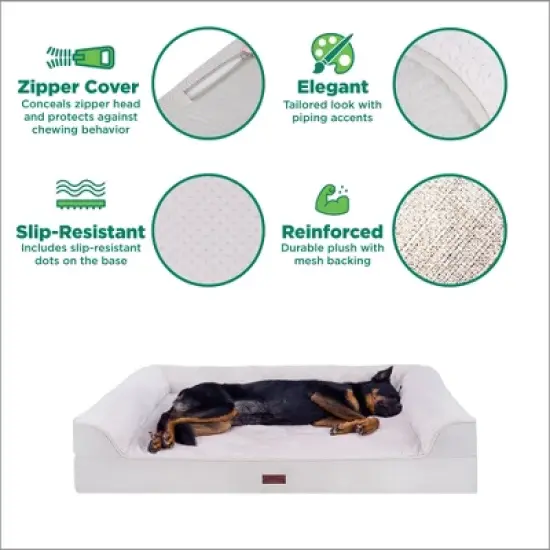 FurHaven Plush & Embossed Velvet Dreamer Orthopedic Sofa Pet Bed for Dogs and Cats image {6}