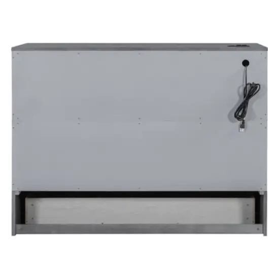 Queen/Full Size Wooden Murphy Bed Wall Bed with A Large Drawer and Charging Outlets 4S -ModernLuxe image {10}