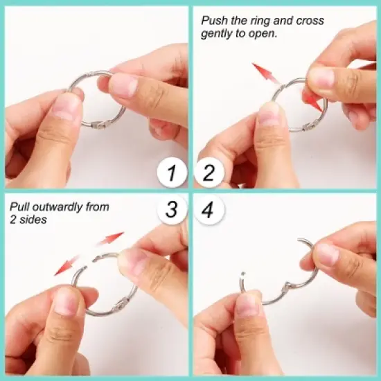 Unique Bargains Office Book Binder Rings Silver Tone 20Pcs image {3}