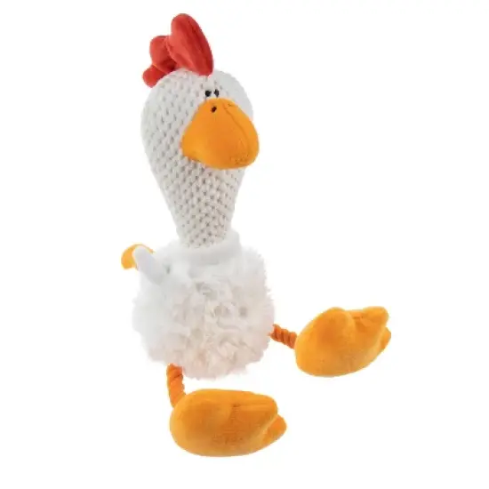 TrustyPup Multi Tug Chicken Dog Toy - White - L image {1}