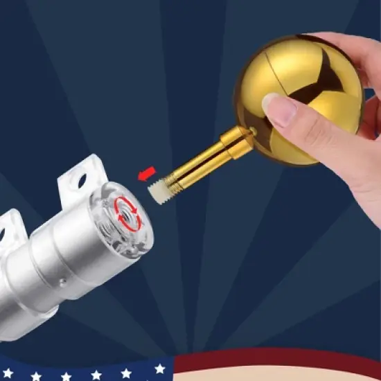 Yescom 20FT Telescopic Aluminum Flag Pole image {4}