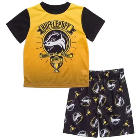 Harry Potter Gryffindor Hufflepuff Ravenclaw Slytherin Pajama Shirt and Shorts Sleep Set Little Kid to Big Kid image {8}