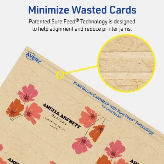 Avery Leaf Business Cards, 2" x 3-1/2", Kraft Brown, 80 Total image {6}