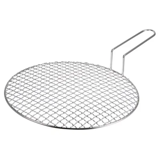 Unique Bargains Stainless Steel Grills Round Barbecue Mesh Outdoor Grill with Handle image {7}