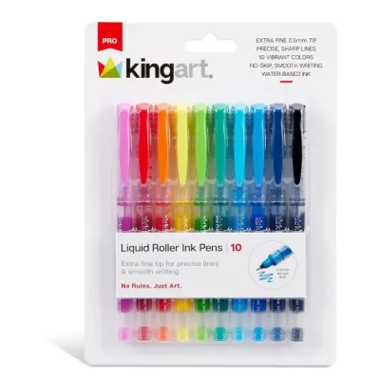 KINGART PRO Liquid Roller Ink Pens, 10 Colors image {6}