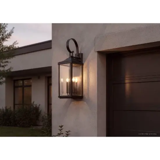 Urban Ambiance Luxury Transitional Outdoor Wall Sconce 30.625''H x 9.5''W,  Midnight Black Finish,  Calderdale Collection, UHP1404 image {8}