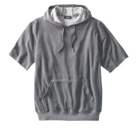 KingSize Men's Big & Tall Velour Short-Sleeve Pullover Hoodie image {3}