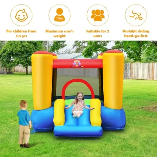 Costway Inflatable Mighty Bounce House Castle Jumper Moonwalk Bouncer Without Blower image {4}