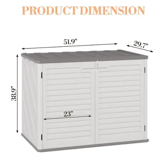 Outdoor Storage Cabinet,Waterproof Outdoor Shed with Floor,Resin Weather Resistant Tools Storage House Shed for Garden Backyard, Easy Assembly,White image {1}