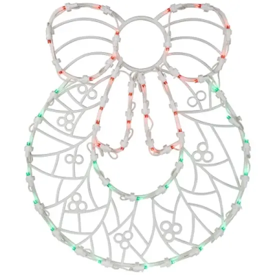 Northlight LED Lighted Wreath Window Silhouette Christmas Decoration - 16" - Red and Green image {1}