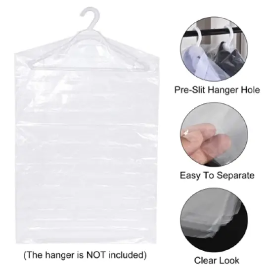 Unique Bargains Lightweight PP Plastic Closet Storage Dustproof Garment Cover 20 Pcs image {2}