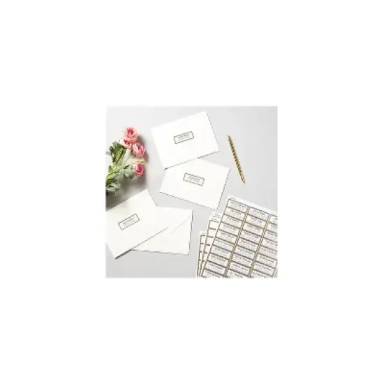 Avery Laser/Inkjet Address Label 1" x 2.63" Matte White/Gold 30 Labels/Sheet 10 Sheets/Pack (6540) image {7}
