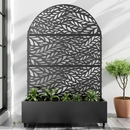 PexFix 72"x47"Iron Black Arch Planting Box Plant Climbing Frame Spring image {5}