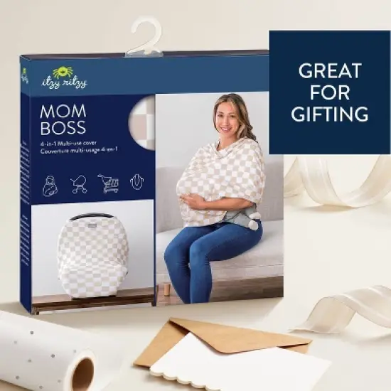 Itzy Ritzy Mom Boss 4-in-1 Nursing Cover - Tan image {4}