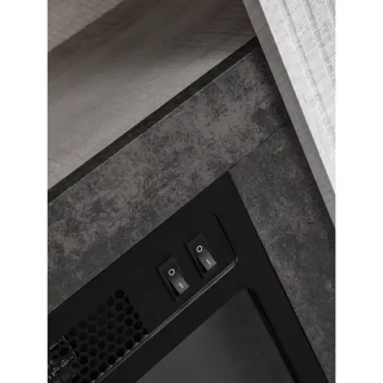32" Freestanding Electric Fireplace Saw Cut Off White - Home Essentials image {4}