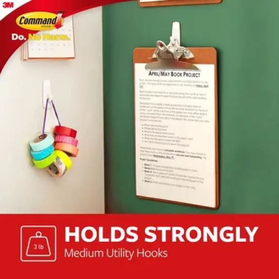 3M&reg; Command&trade; Medium Utility Hooks Multi-Pack, 6 Per Pack, 3 Packs image {4}