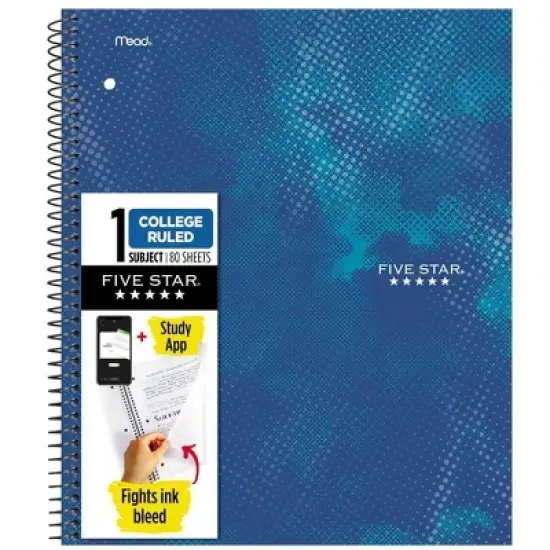 Five Star Active Subject Notebook 80ct Blue image {8}