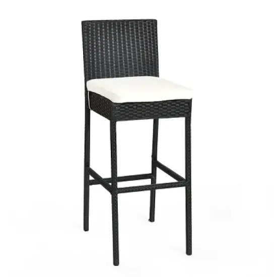 Tangkula 7 Pieces Outdoor Rattan Wicker Dining Table Set with Cushions image {5}