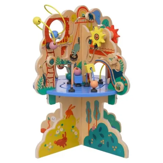 Manhattan Toy Playground Adventure Wooden Toddler Activity Center with Gliders, Abacus Track, Spinners, Spring Toys and Bead Runs image {4}