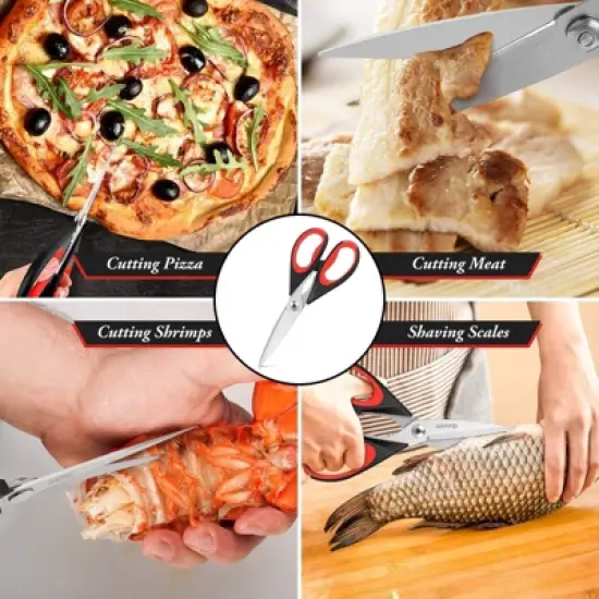 Itopfox Kitchen Scissors Heavy Duty Stainless Steel, All Purpose Cooking Shears for Meat Poultry Food, Dishwasher Safe Utility Tools with Home Gift image {2}