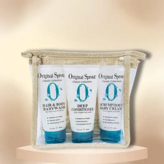 Original Sprout Travel Trio - Deep Conditioner Hair & Body Baby Wash Scrumptious Baby Cream (3 oz) image {2}