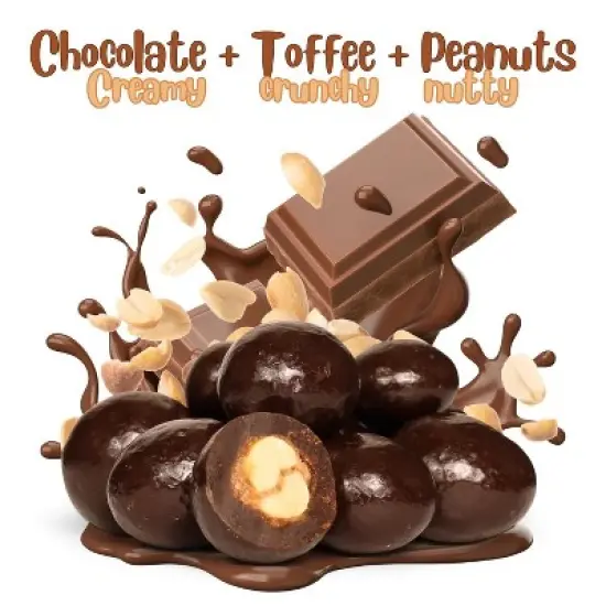 Chocolate Covered Toffee Coated Peanuts by It's Delish, 48  OZ Jumbo Container image {1}
