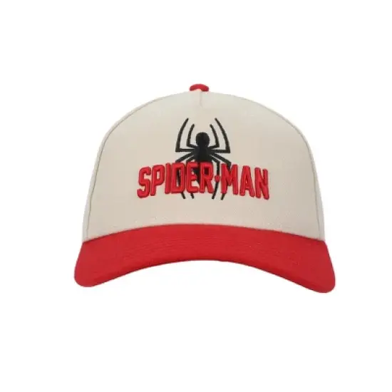 Ultimate Spider-Man Spider Logo Men's White & Red A-Frame Snapback Hat image {1}