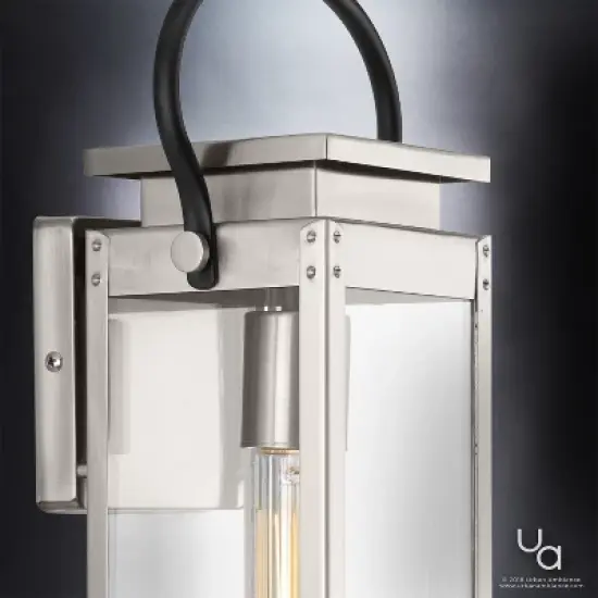 Urban Ambiance Luxury Modern Farmhouse Outdoor Wall Light,  15-7/8"H x 6-1/2"W,  Stainless Steel Finish, UHP1130 image {3}