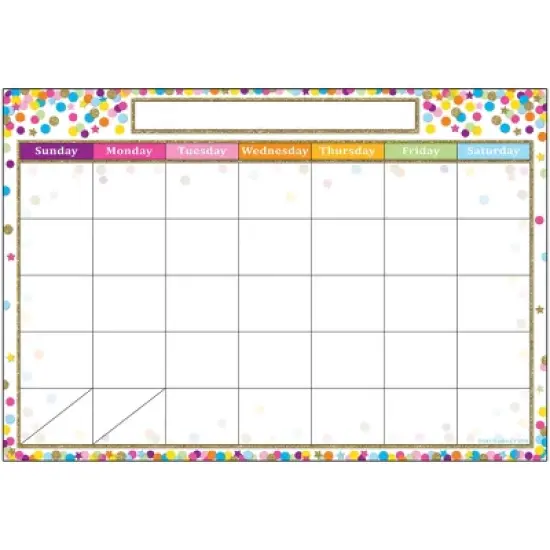 Ashley Productions&reg; Smart Poly Chart, 13" x 19", Confetti Calendar, Pack of 6 image {1}