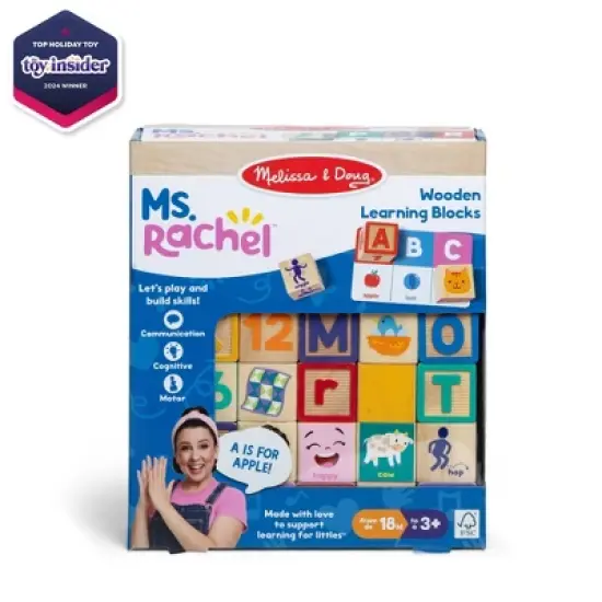 Melissa & Doug Ms. Rachel Letter, Number, and Game Wooden Learning Blocks with Activity Cards image {2}