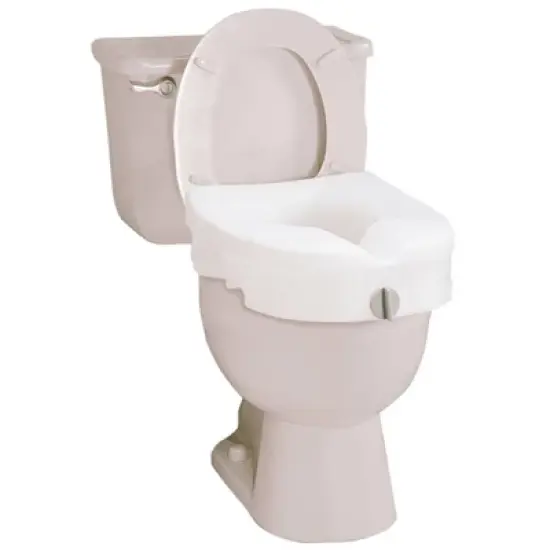 Carex E-Z Lock Locking Raised Toilet Seat - White image {1}