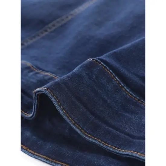 Agnes Orinda Women's Plus Size Outerwear Button Front Washed Denim Jean Jacket image {5}