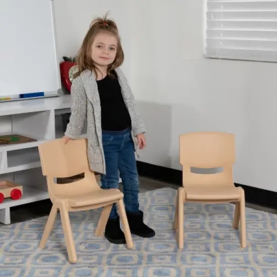 Flash Furniture 2 Pack Plastic Stackable School Chair with 10.5" Seat Height image {7}