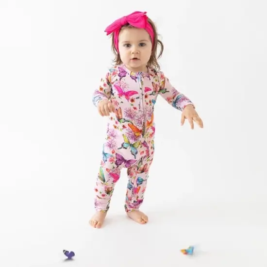 Infant Watercolor Butterfly Convertible One Piece - Posh Peanut image {1}