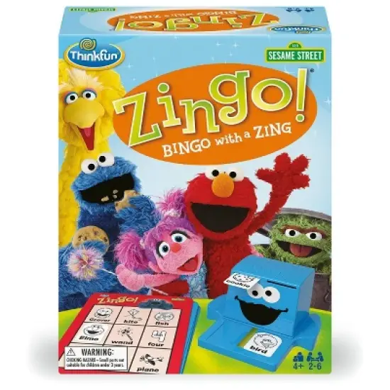 Ravensburger ThinkFun Zingo! Sesame Street Board Game: Reading Educational Game for 2-6 Players, Includes Cards & Tiles image {3}