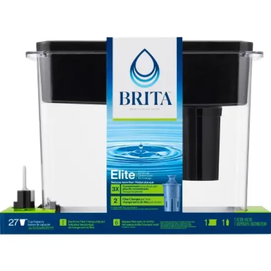 Brita Extra Large 27-Cup UltraMax Filtered Water Dispenser with Filter - Jet Black image {5}