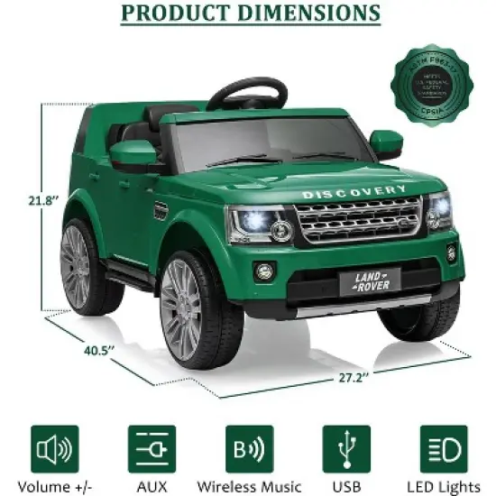 Licensed Land Rover Ride on Car, 12V 4.5 MPH Ride on Toys for Toddlers 3-8, Kids Electric Car with Parent Remote Control image {5}