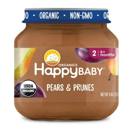 Happy Baby Organics Clearly Crafted Stage 2 Pears & Prunes Jar - 4oz image {7}