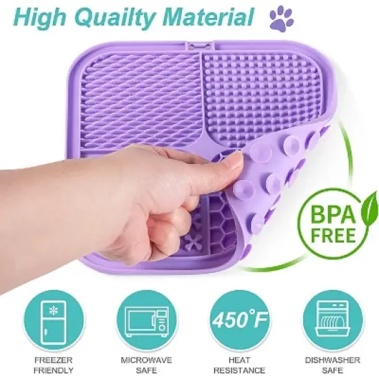 Lick Mat for Dogs & Cats 2 Pack with Suction Cups, Dog Lick Mat image {5}