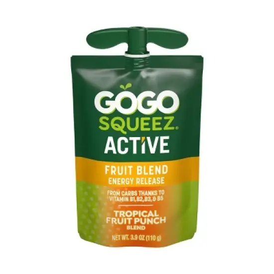 GoGo SqueeZ Active Fruit Blend Energy Release Tropical Fruit Pouches - 39oz/10ct image {2}