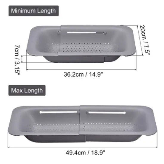 Unique Bargains Collapsible Colander Kitchen Over the Sink Drain Strainer Extendable Basket Set image {1}