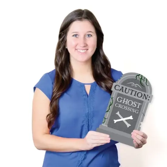 Big Dot of Happiness Creepy Cemetery - Lawn Decorations - Outdoor Spooky Halloween Tombstone Party Yard Decorations - 10 Piece image {7}