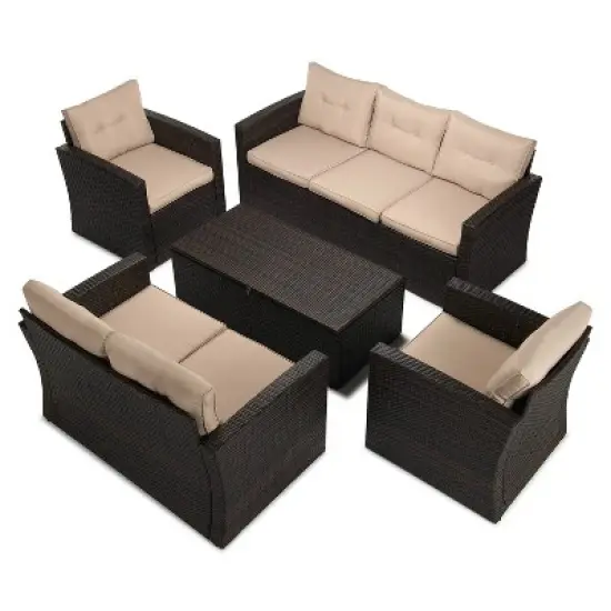 5pc Wicker Outdoor Conversation Set - EDYO LIVING
 image {2}