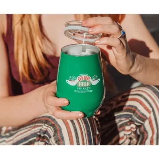 Silver Buffalo Friends Central Perk Double-Walled Stainless Steel Wine Tumbler | 10 Ounces image {3}